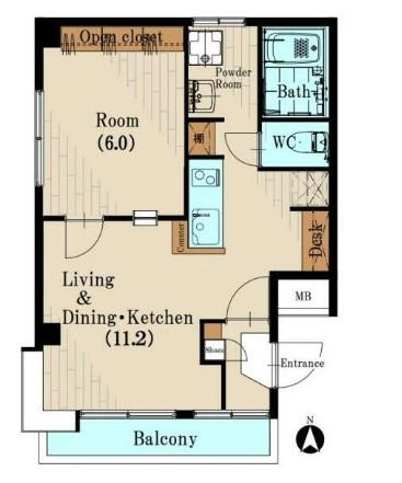 川崎市中原区上新城１丁目の賃貸マンションの間取り