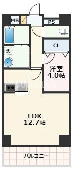 熊本市中央区上林町の賃貸マンションの間取り