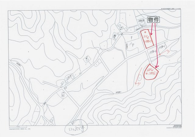 苫田郡鏡野町上斎原　売地1450坪の地図