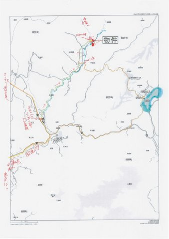 苫田郡鏡野町上斎原　売地1450坪の地図