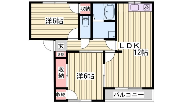 パストラル田寺東　A棟の間取り