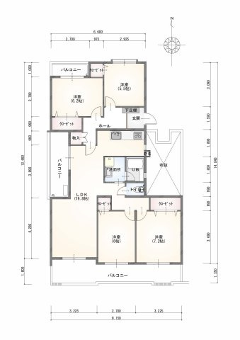 【間取り】 | スカイタウン寺塚住宅25号棟