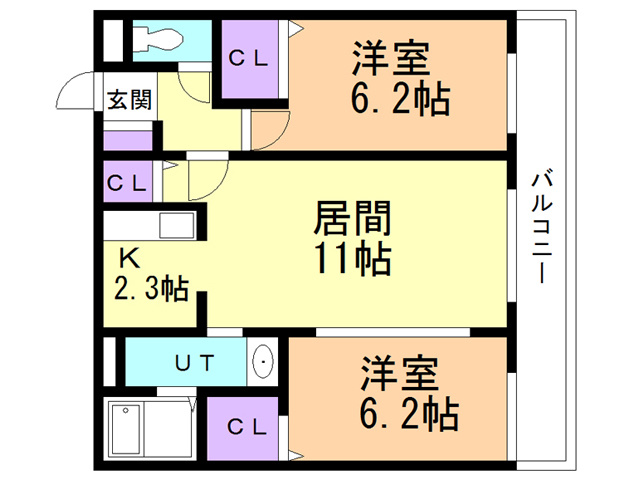 プレジャー室蘭駅前の間取り