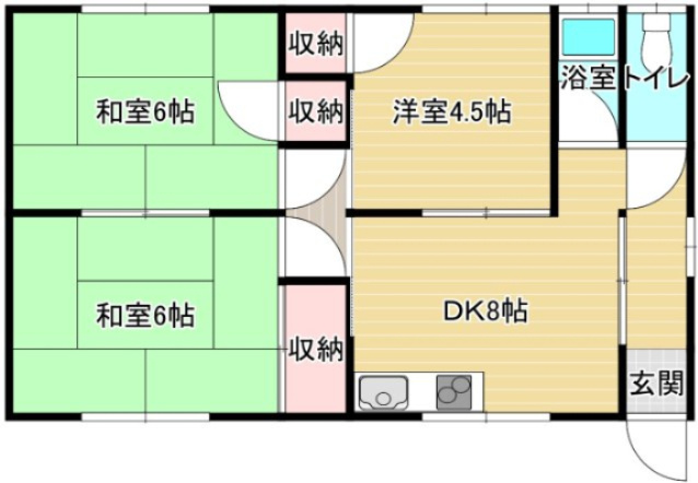サンハウスワタナベの間取り|サンハウスワタナベＡ棟間取り図