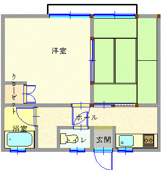 サンコーポ２の間取り|全室和室です