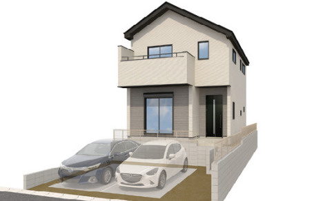 【仲介手数料無料】所沢市下安松9期2号棟　所沢市の新築住宅なら西武ハウジングの外観パース