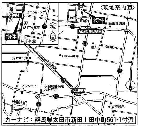 太田市新田上田中町第2　Cradle garden　全5棟の地図