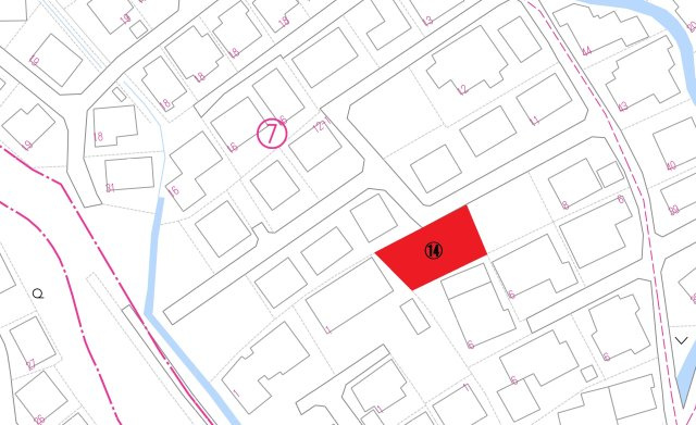 錦町　分譲地14号地の区画図