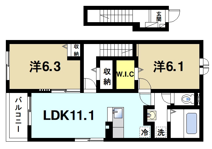 アストラル　ファインⅠの間取り|2LDK