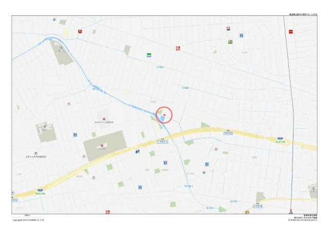 中野町　建築条件無し　土地　約85坪　東南角地！の地図