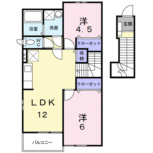 パストラーレ　Ｂの間取り|間取図
