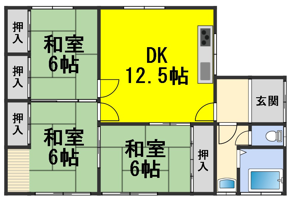 ６１５６３　岐阜市日置江中古戸建ての間取り