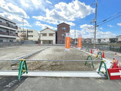 【前面道路含む現地写真】 | ブーケタウン 松原市田井城Ⅱ（5号地） | 1号地(100.02㎡)