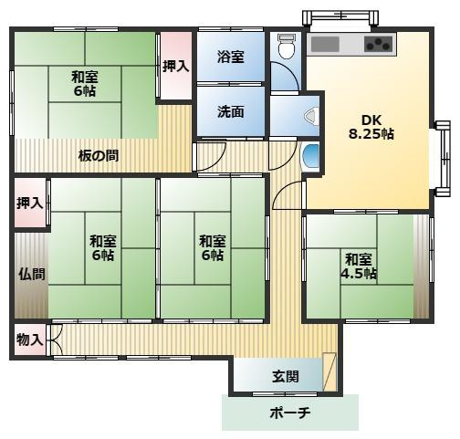 都城市梅北町の中古一戸建の間取り