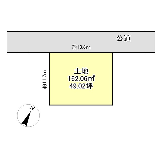 比企郡嵐山町大字志賀（古家あり）の土地図|東武東上線「武蔵嵐山」駅より徒歩11分。公簿162.06㎡。