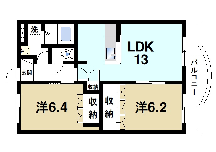 アスールの間取り|オススメの2LDKです