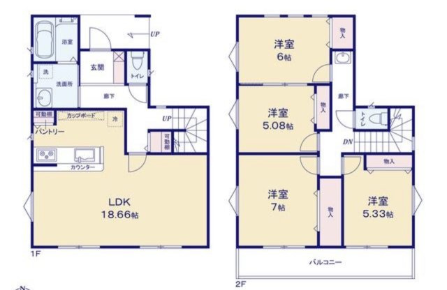 平塚市徳延 新築戸建ての間取り