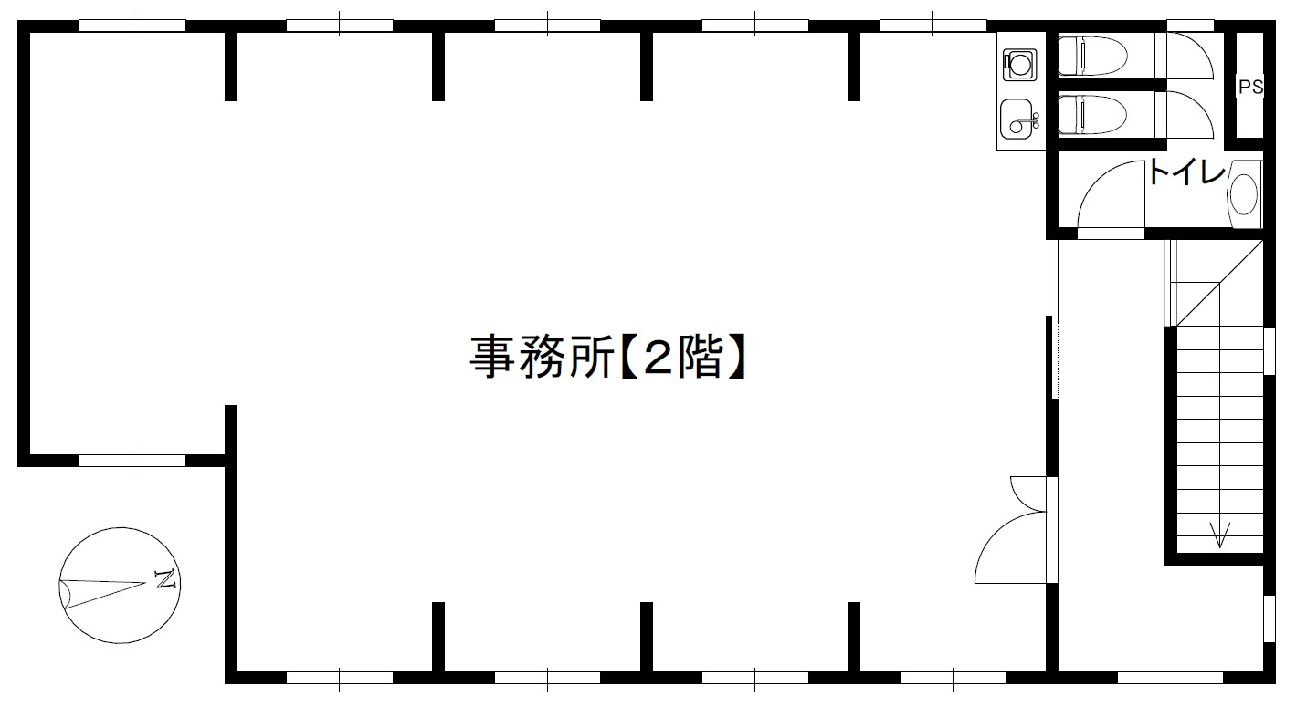 六条院中1貸事務所の間取り