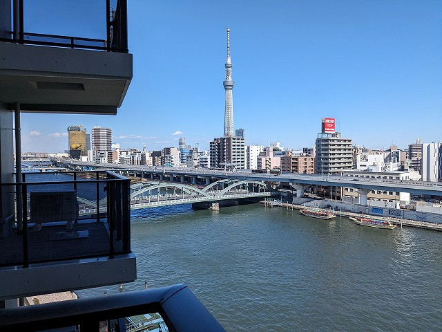 JMFレジデンス蔵前二丁目の展望|10F眺望、隅田川リバーサイド、スカイツリー・隅田川花火が見えます