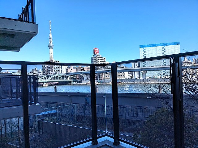 JMFレジデンス蔵前二丁目の設備|2F眺望、隅田川リバーサイド、スカイツリー・隅田川花火が見えます