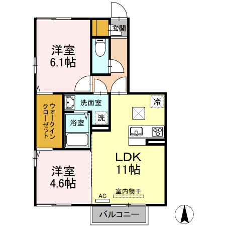 【間取り】 | レスポワール　B棟