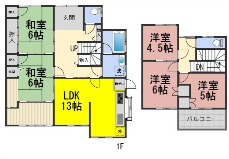 ６２８３４　瑞穂市牛牧中古戸建ての間取り