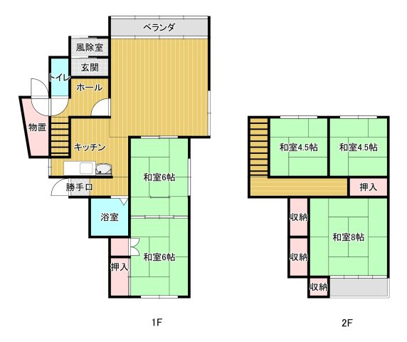 祝津町2丁目26-23貸家の間取り