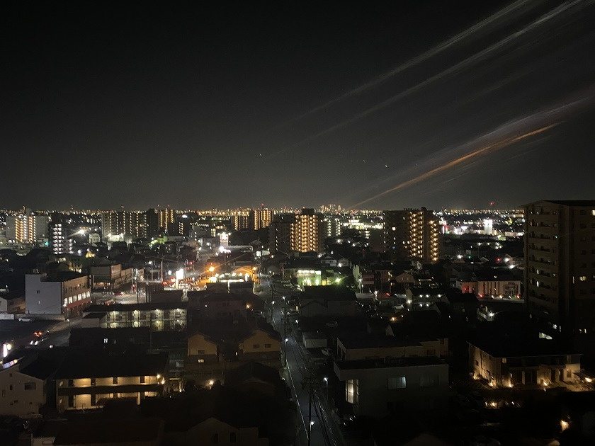 デュオヒルズ小牧の展望|バルコニーから見える夜景も綺麗です♪
