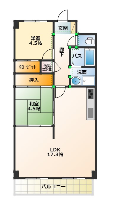 ポレスター呉中央の間取り