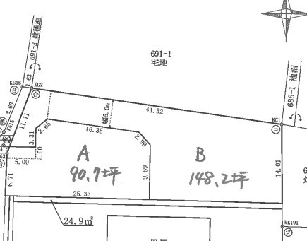 【土地】前橋市上佐鳥町の区画図|綺麗な整形地です◎