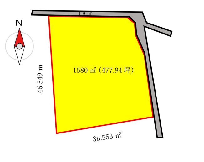 【土地図】 | 桜川市友部1580.00㎡売地