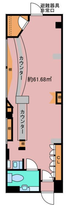 大津市浜大津２丁目の店舗一部の間取り