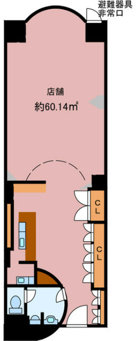 大津市浜大津２丁目の店舗一部の間取り
