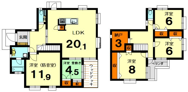 【間取り】 | 桂坂 御陵大枝山町一丁目一戸建 | 建延 148.24㎡　