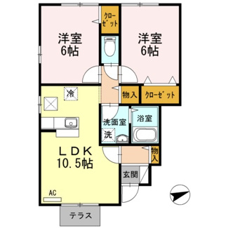【間取り】 | ローズコートヤマサ　B