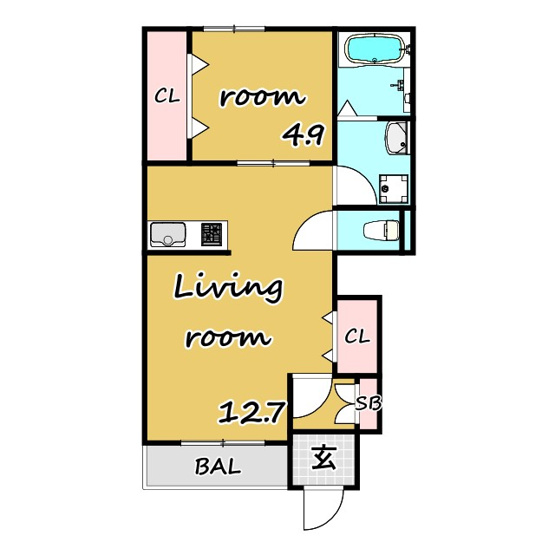 【間取り】 | NouvelleVague | ★ペット飼育（小型犬・猫）★ネット無料★温水洗浄便座★