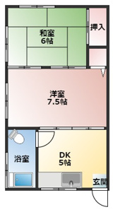 単身や二人入居にお勧めの間取りです。