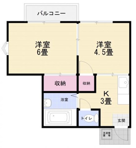 単身者からファミリーまでお使いいただける２Ｋです。