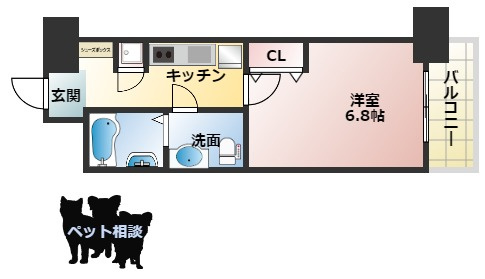 アドバンス江坂ラシュレの間取り