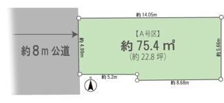 【土地図】 | 春には桜が咲き誇る玉川上水至近の売地！　【全2区画】
