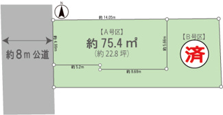 【区画図】 | 春には桜が咲き誇る玉川上水至近の売地！　【全2区画】