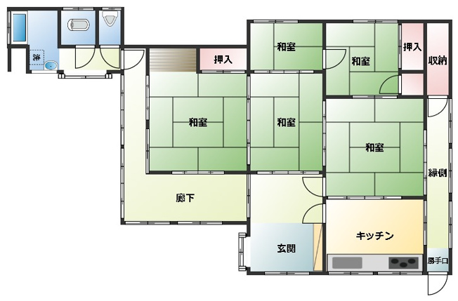 【間取り】 | 東茨城郡城里町阿波山　中古戸建【古民家風】