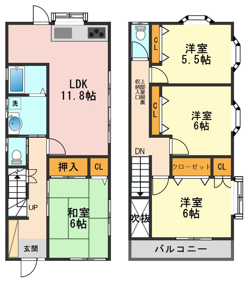 福田貸家の間取り