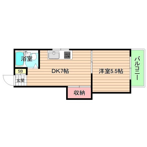 大阪市城東区中央３丁目の賃貸マンションの間取り