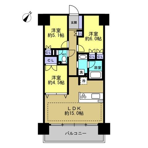 シャルマンフジスマート和歌山城公園の間取り