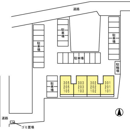 熊本市東区江津２丁目のアパートの区画図
