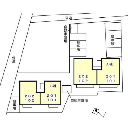 パルティール大高　Ｂの区画図