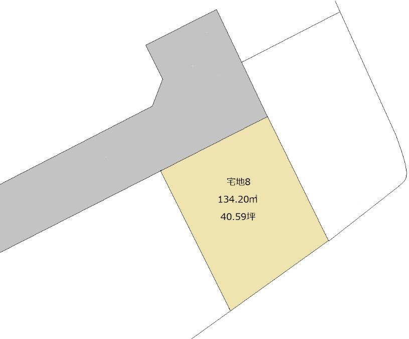 朝倉丙　8号地　建築条件付き　売土地（全14区画）の土地図|8号地