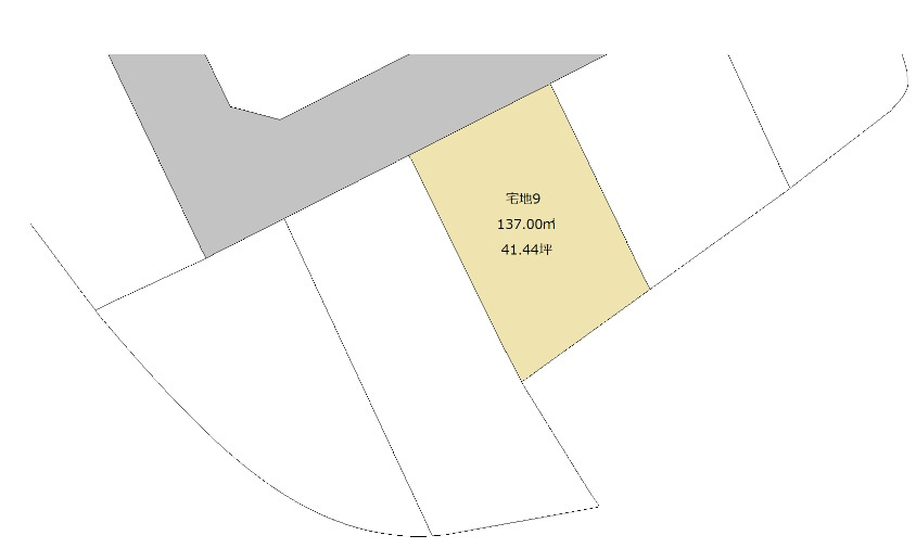 朝倉丙　9号地　建築条件付き　売土地（全14区画）の土地図|9号地