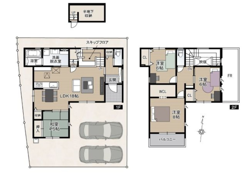 朝倉Ⅱ　新築戸建　3号地　（全3区画）の間取り|３号地　建物面積　111.79㎡（約33.82坪）